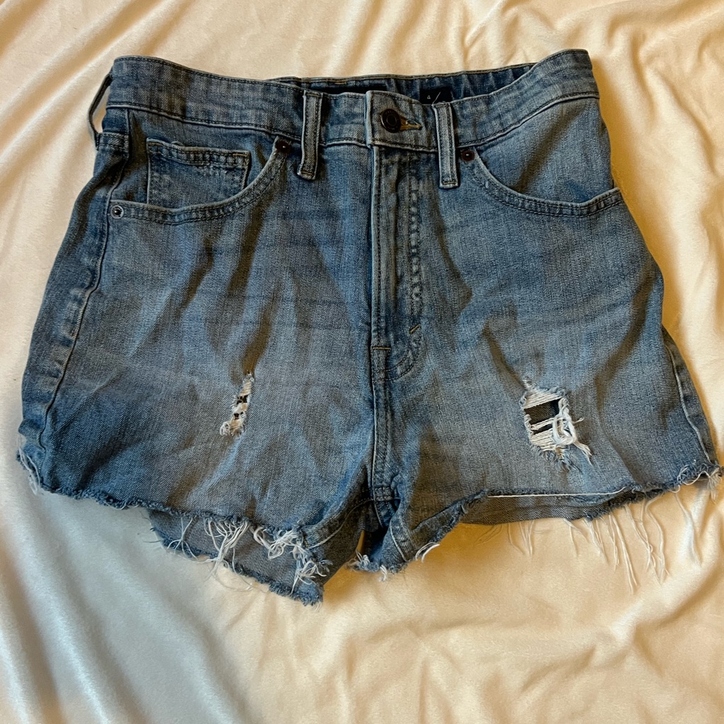 Lucky Brand HighRise Distressed Denim Shorts  Blue